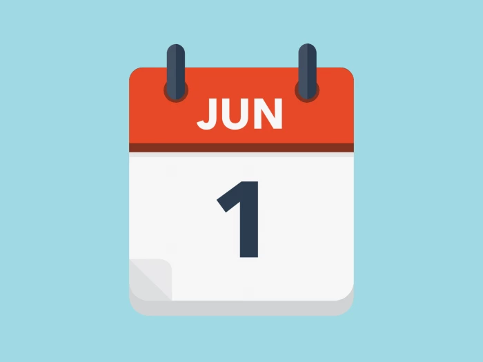 Calendar icon showing 1st June