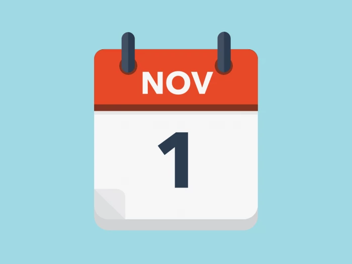 Calendar icon showing 1st November