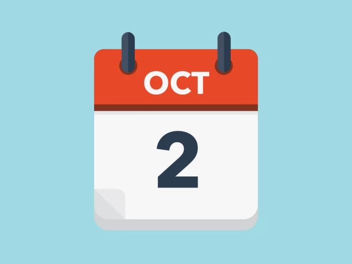 Calendar icon showing 2nd October