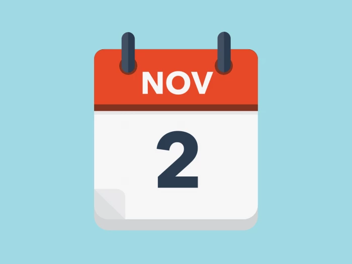 Calendar icon showing 2nd November