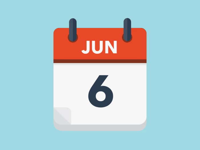 Calendar icon showing 6th June