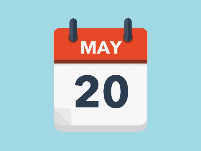 Calendar icon showing 20th May