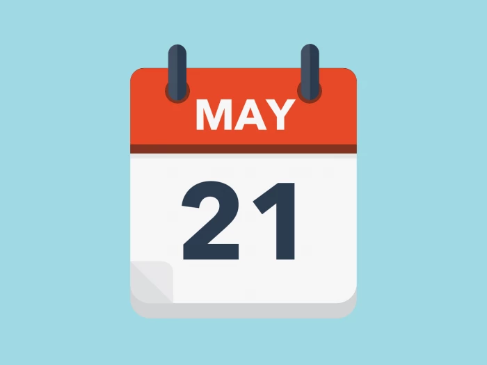 Calendar icon showing 21st May