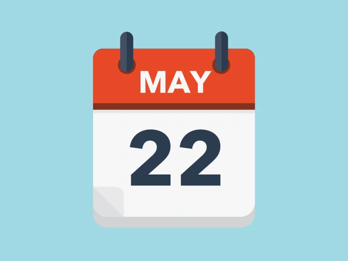 Calendar icon showing 22nd May