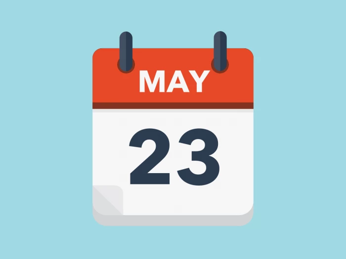 Calendar icon showing 23rd May