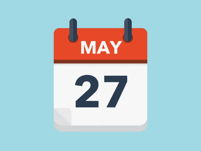 Calendar icon showing 27th May